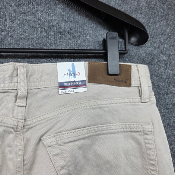 Johnnie O Hugo Straight Fit Pants Beige Men's Size 33x34 Cotton Blend New - Picture 7 of 11